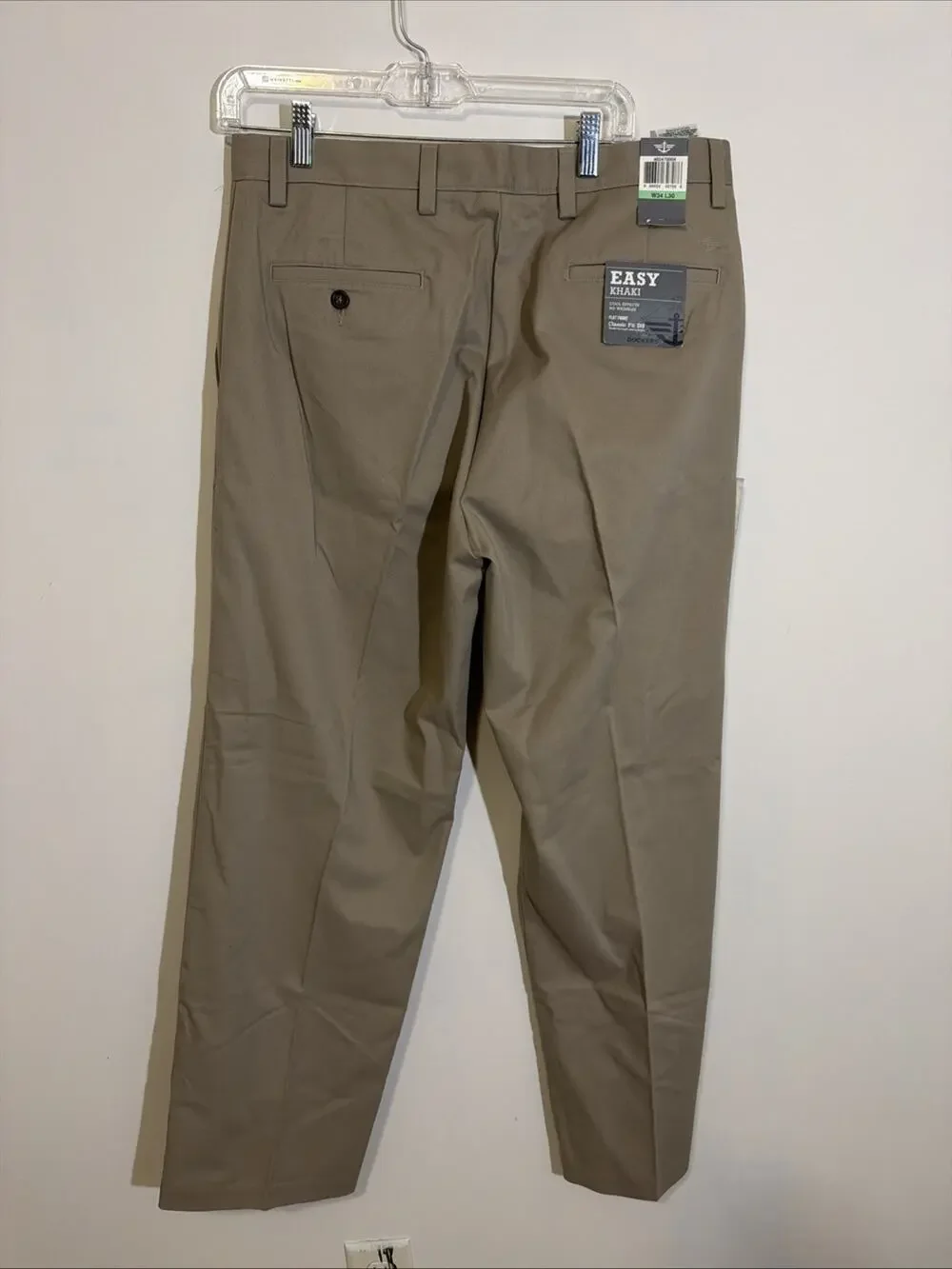 Dockers Mens Tan Casual D3 Classic Pants 34x30 Flat Front NWT